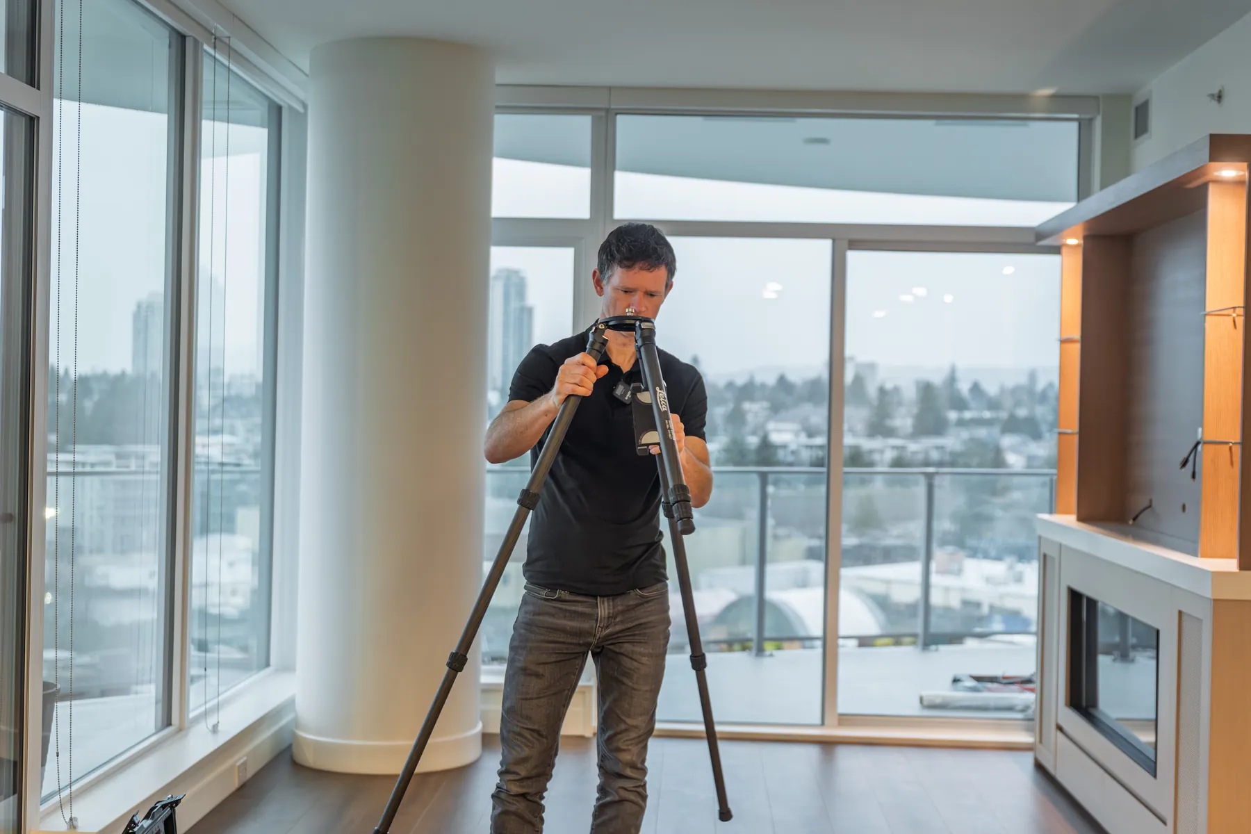 Shephard Marketing videographer filming an Arc & Oak project in a Vancouver condo