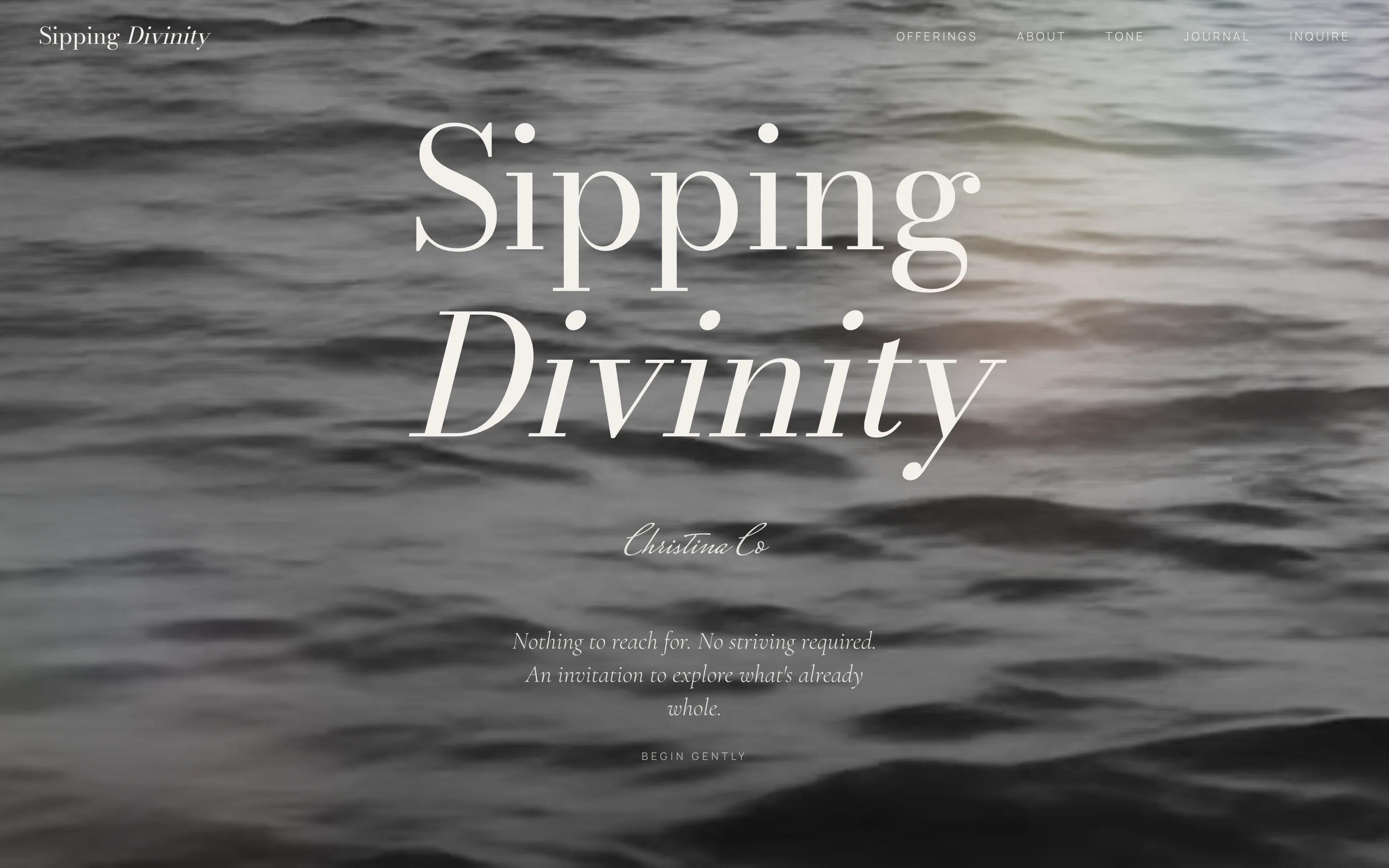 Sipping Divinity website
